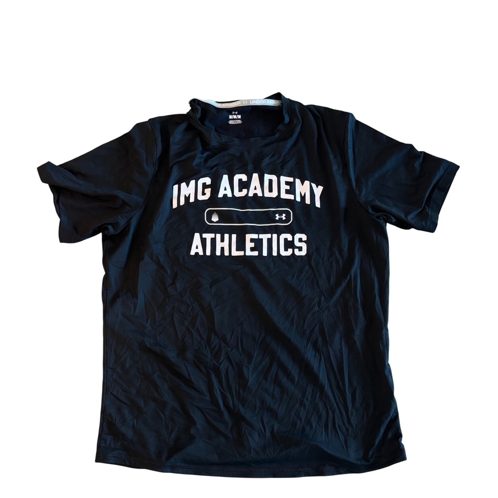 Under Armour IMG Academy Athletics HeatGear Shirt Mens Medium Black Short Sleeve
